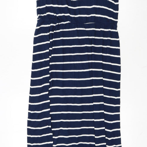 labelBe Women’s Blue White Striped Maxi Dress Size 14 Sleeveless