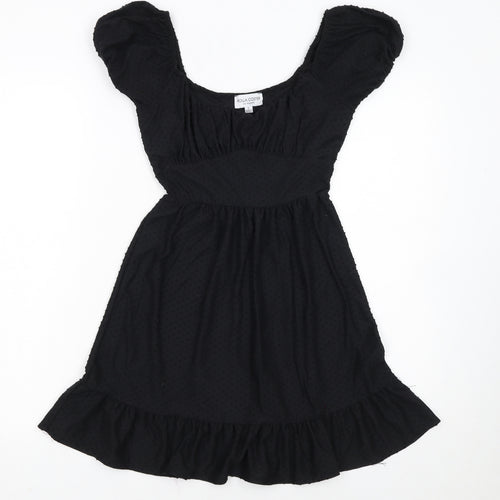 Rolla Coster Women’s Black Short Puff Sleeve Skater Dress Size S
