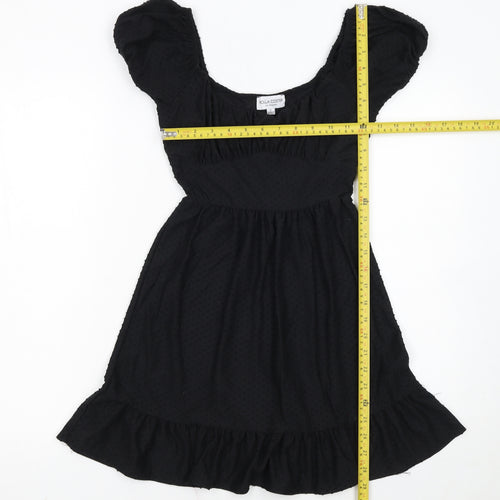 Rolla Coster Women’s Black Short Puff Sleeve Skater Dress Size S