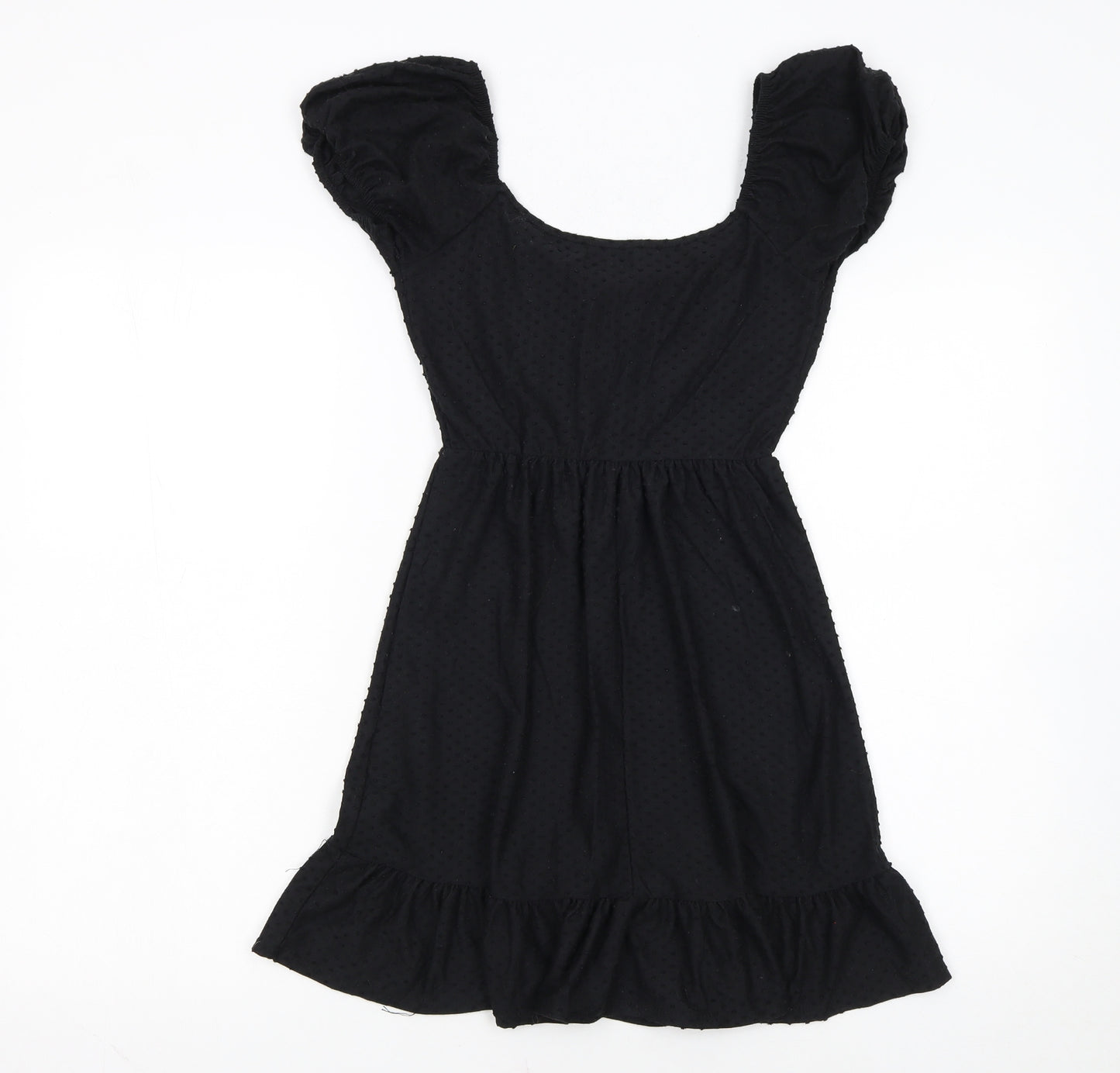 Rolla Coster Women’s Black Short Puff Sleeve Skater Dress Size S