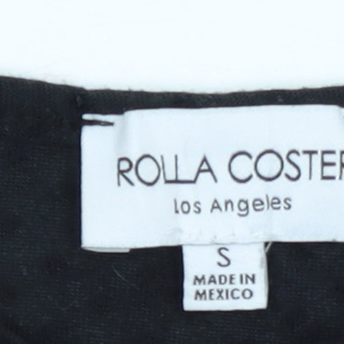 Rolla Coster Women’s Black Short Puff Sleeve Skater Dress Size S