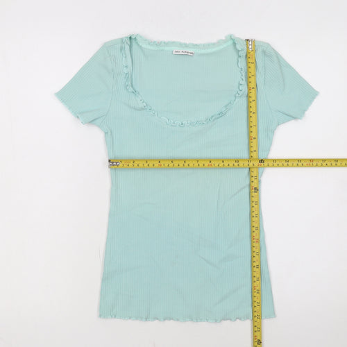 Marks and Spencer Women’s Green Ruffle Scoop Neck T-Shirt Size 8