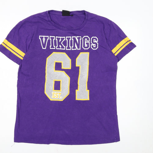 NFL Team Apparel Men's Purple Vikings 61 T-Shirt Small Sports Style
