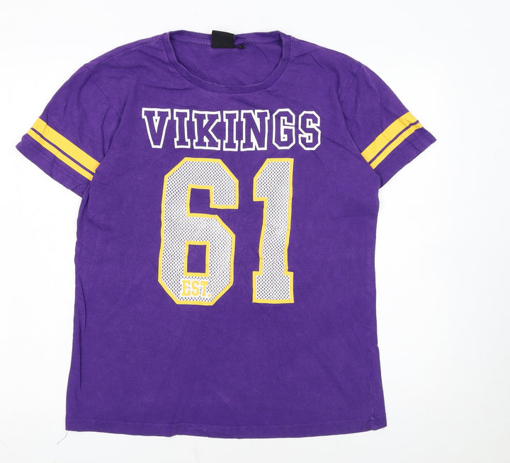 NFL Team Apparel Men's Purple Vikings 61 T-Shirt Small Sports Style