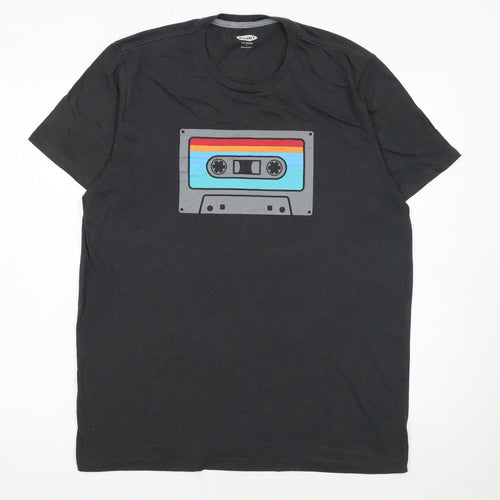 Old Navy Men's Black Retro Cassette Graphic T-Shirt Size L