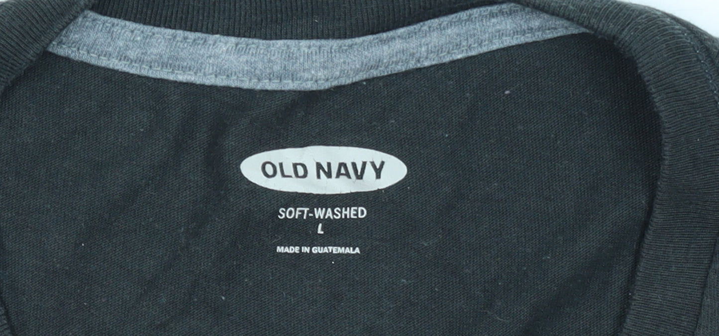Old Navy Men's Black Retro Cassette Graphic T-Shirt Size L