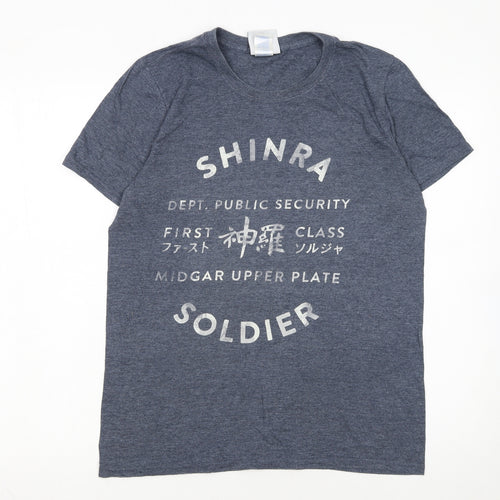 Gametee Men's Blue Shinra Soldier Final Fantasy Graphic T-Shirt Size S
