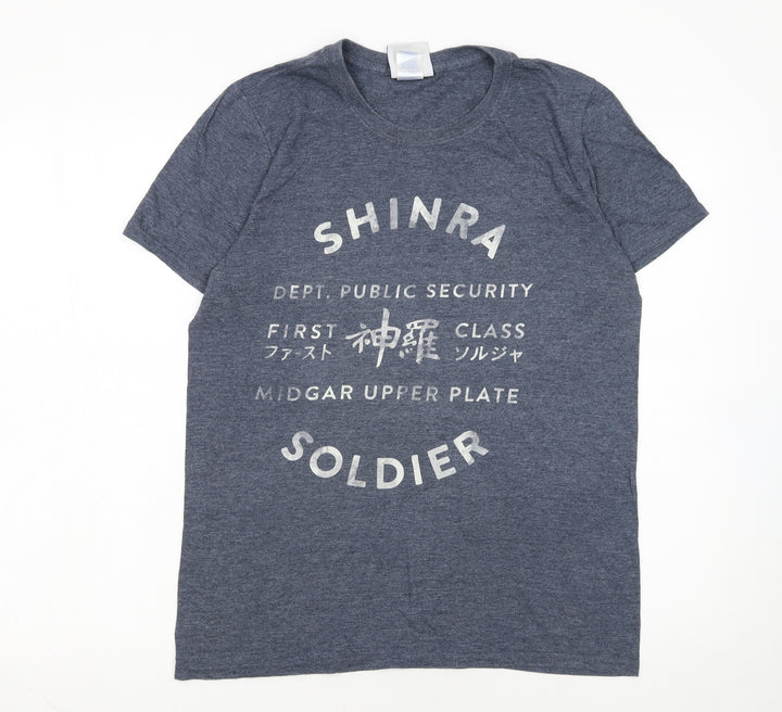 Gametee Men's Blue Shinra Soldier Final Fantasy Graphic T-Shirt Size S