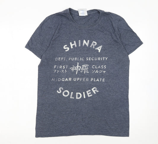 Gametee Men's Blue Shinra Soldier Final Fantasy Graphic T-Shirt Size S