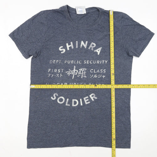 Gametee Men's Blue Shinra Soldier Final Fantasy Graphic T-Shirt Size S