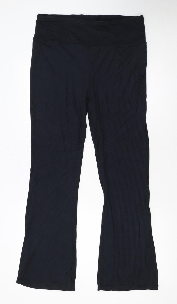 Crane Women's Black Stretch Flared Trousers Size 16-18