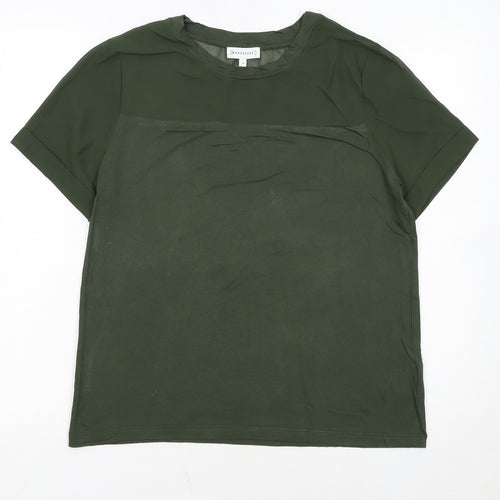 Warehouse Women’s Green Short Sleeve Crew Neck Basic T-Shirt Size 10