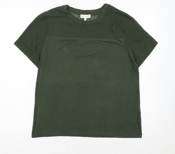 Warehouse Women’s Green Short Sleeve Crew Neck Basic T-Shirt Size 10