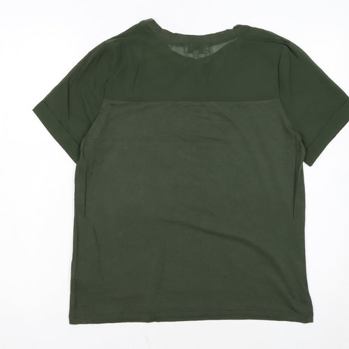 Warehouse Women’s Green Short Sleeve Crew Neck Basic T-Shirt Size 10