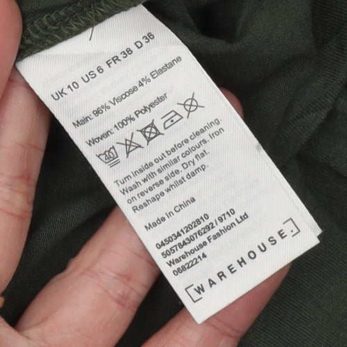 Warehouse Women’s Green Short Sleeve Crew Neck Basic T-Shirt Size 10