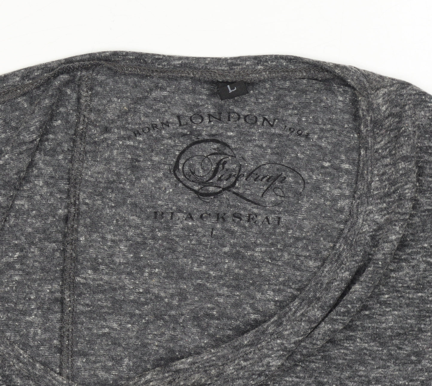 Lipsy Women’s Grey Beaded V-Neck 3/4 Sleeve Jersey T-Shirt Size L