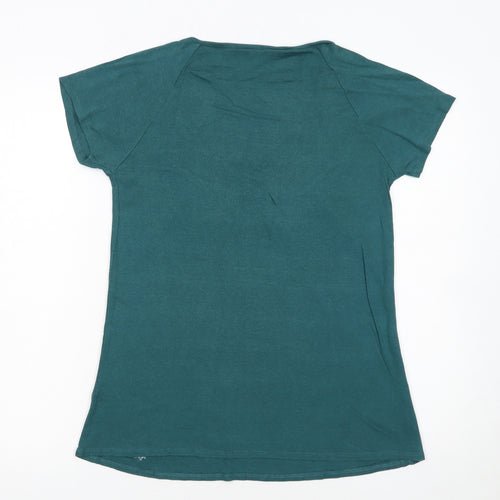 Rocha John Rocha Women's Green Size 14 Ruffle Scoop Neck T-Shirt