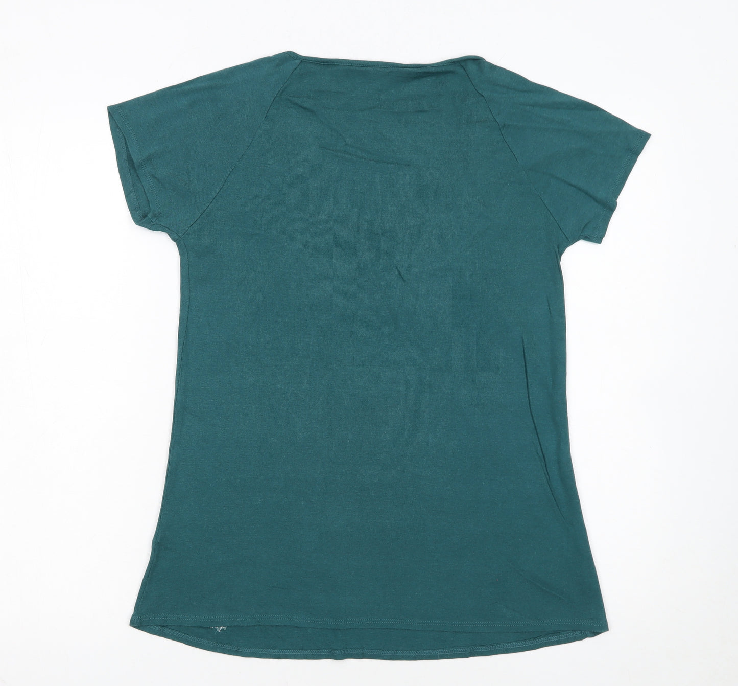 Rocha John Rocha Women's Green Size 14 Ruffle Scoop Neck T-Shirt