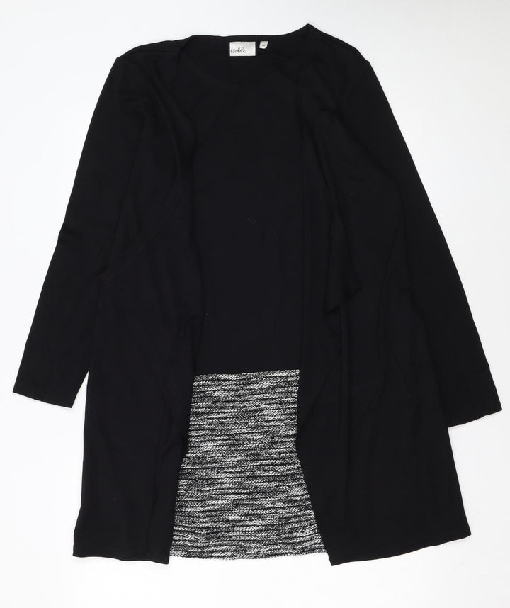 Isolde Women's Black Knit Colourblock Shift Dress Size M