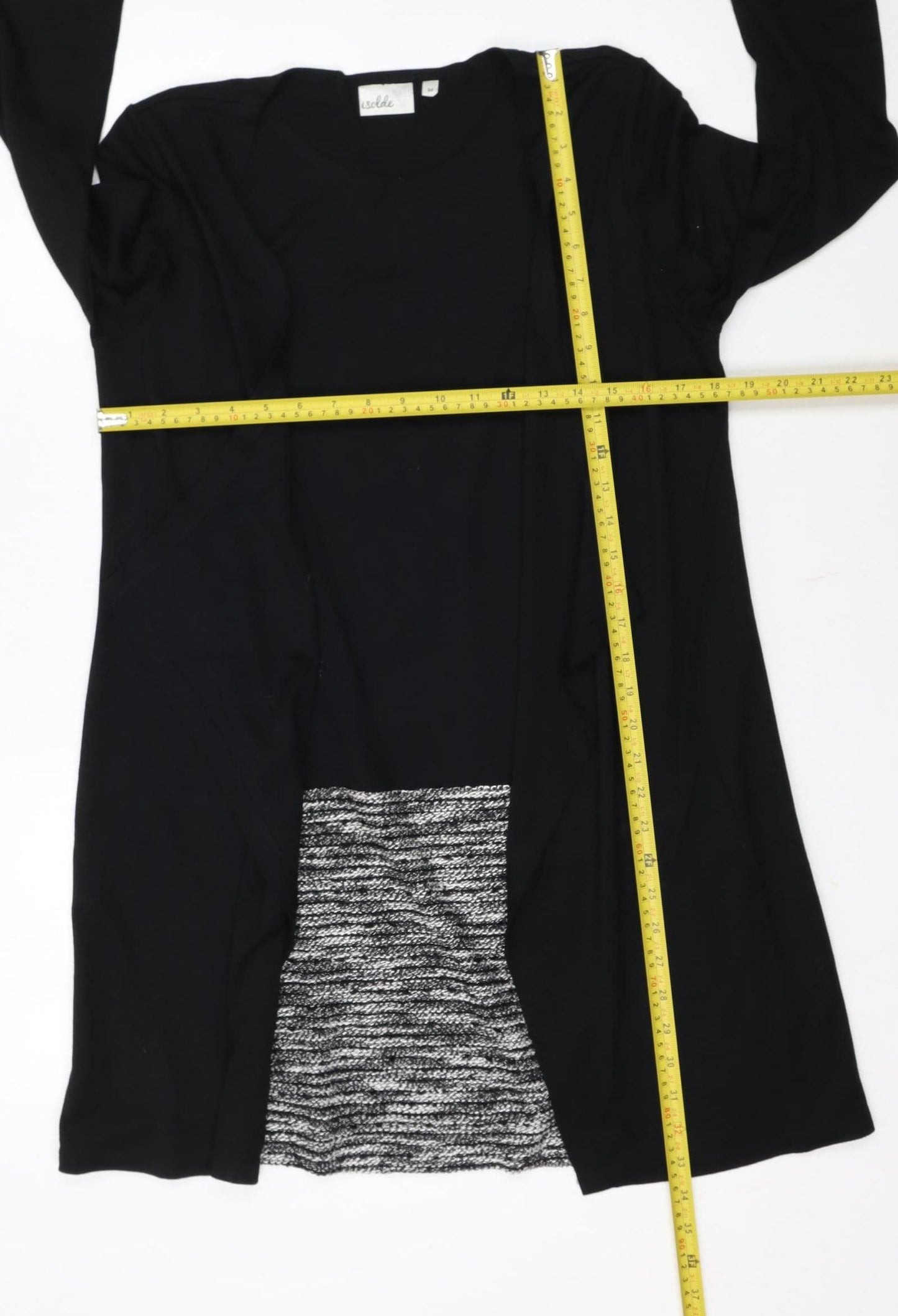 Isolde Women's Black Knit Colourblock Shift Dress Size M