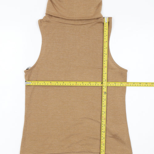 New Look Women’s Brown Roll Neck Sleeveless Slim Fit Top UK 8