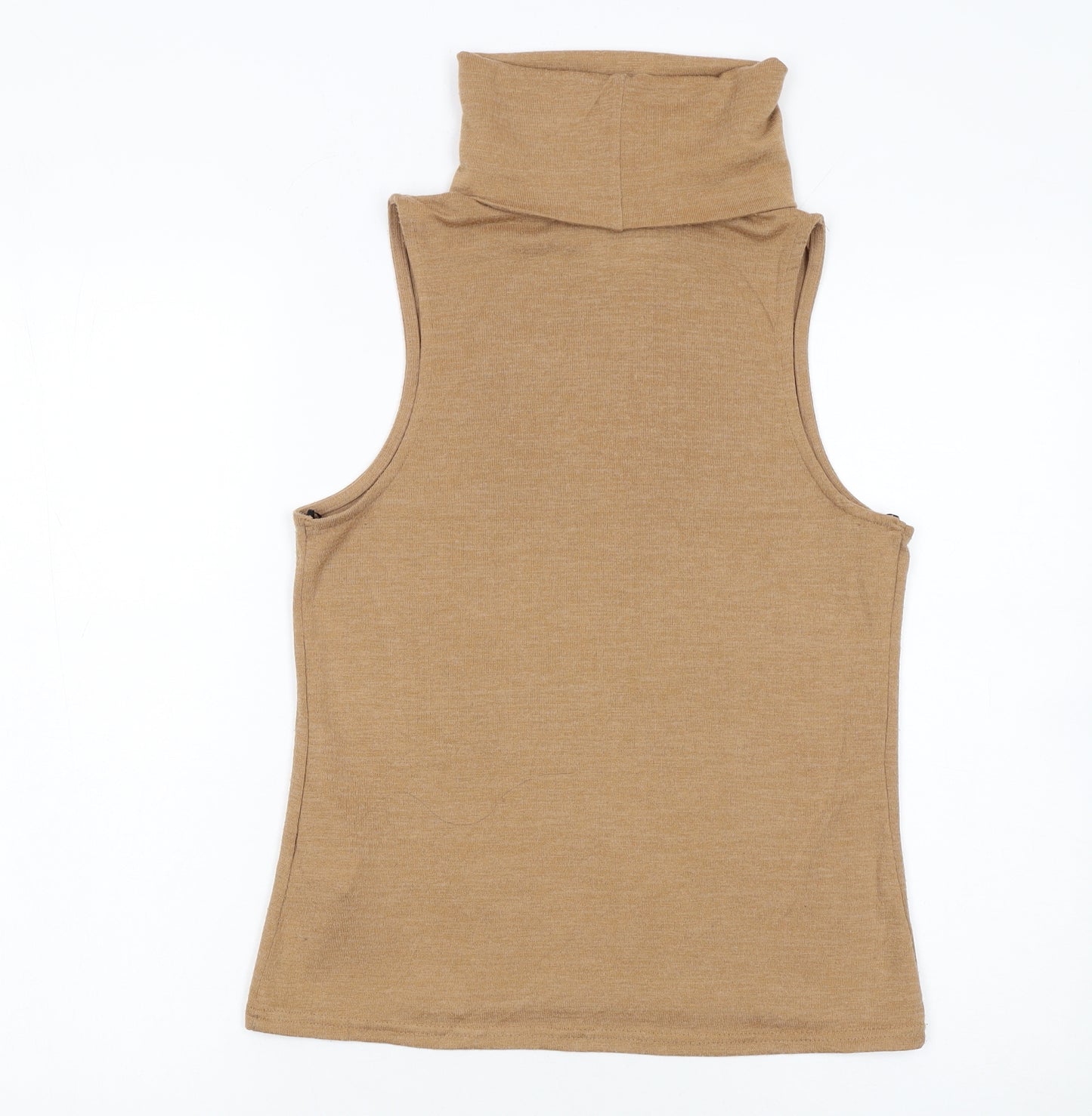 New Look Women’s Brown Roll Neck Sleeveless Slim Fit Top UK 8