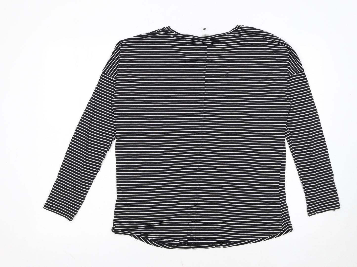 Boden Women Black Striped Long Sleeve Jersey Top UK 12