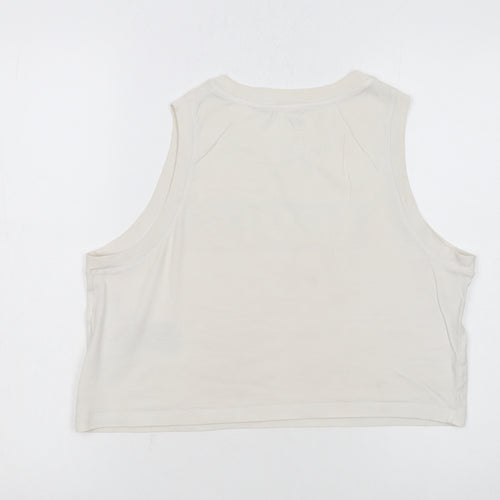 Levi's Women's Ivory Cropped Tank Top S Cotton Sleeveless
