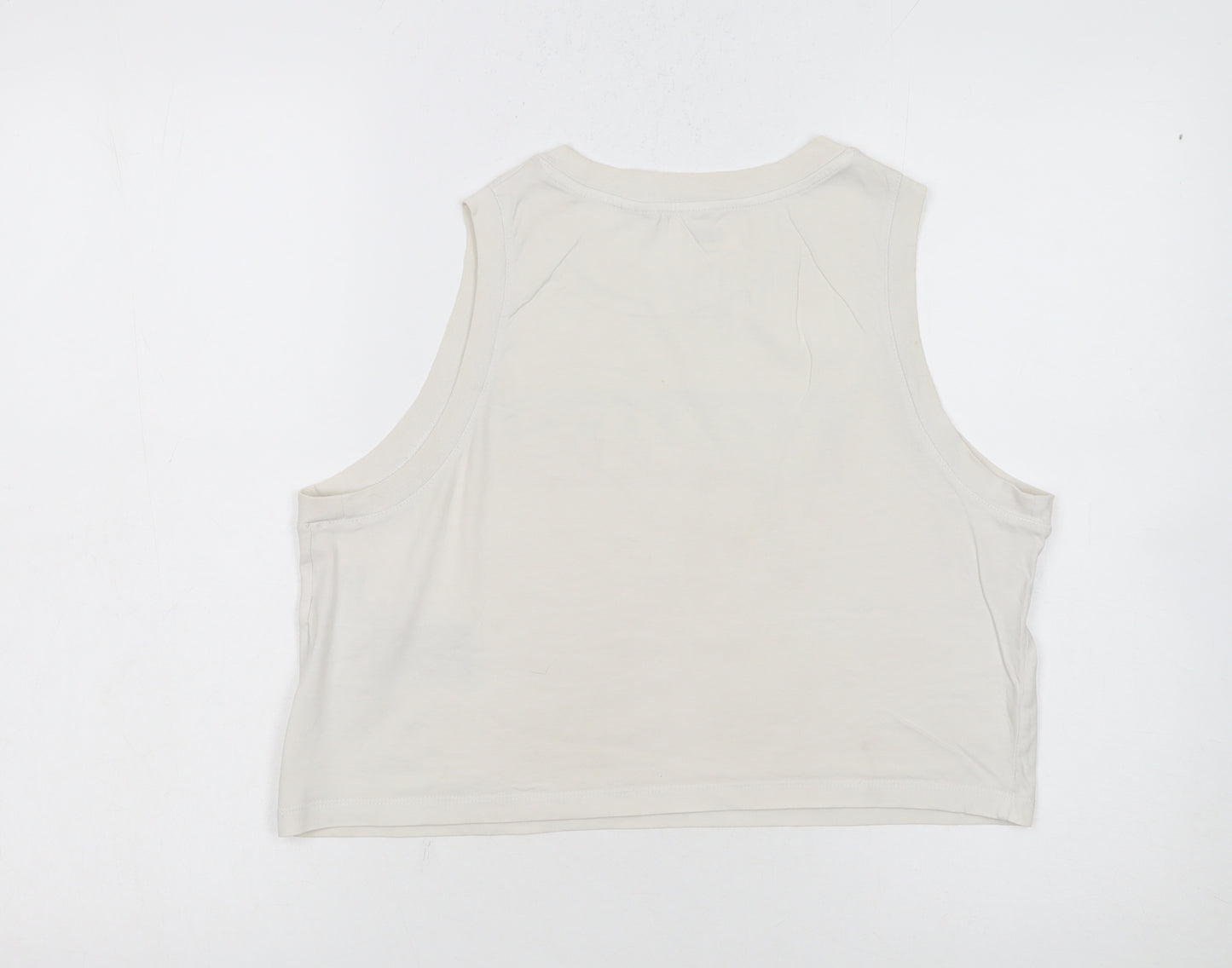 Levi's Women's Ivory Cropped Tank Top S Cotton Sleeveless