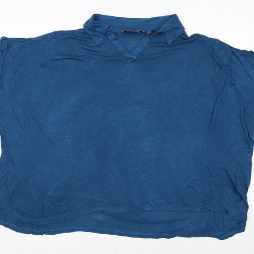 Regatta Women Blue Relaxed Viscose Short Sleeve Blouse UK 20