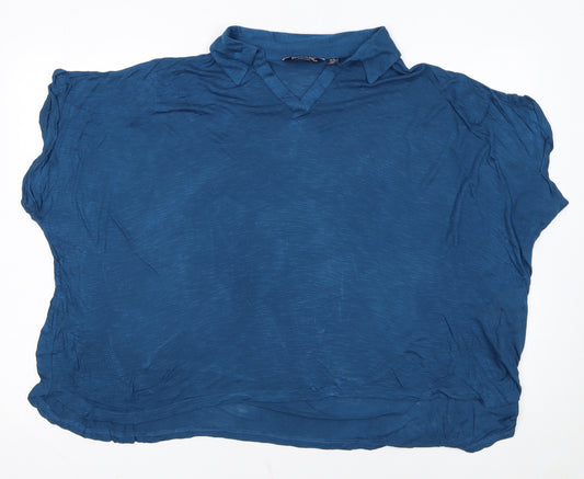 Regatta Women Blue Relaxed Viscose Short Sleeve Blouse UK 20