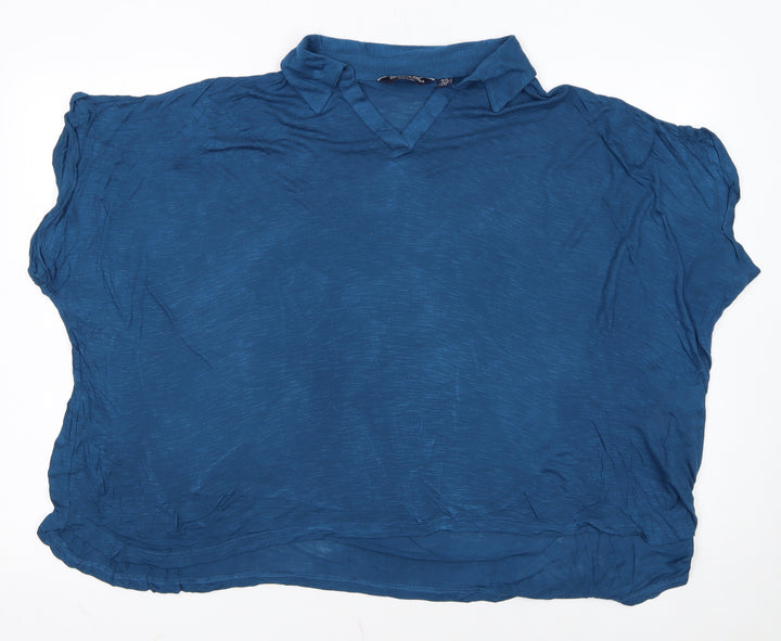 Regatta Women Blue Relaxed Viscose Short Sleeve Blouse UK 20