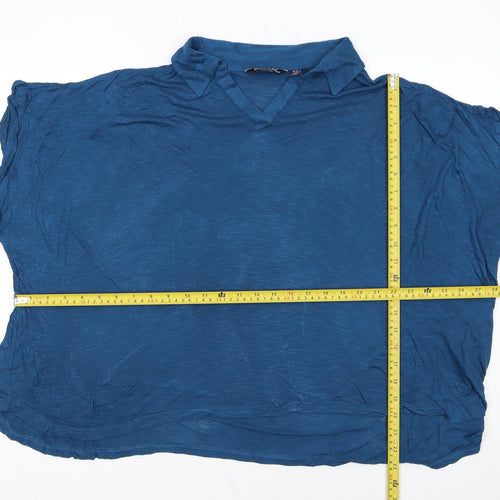 Regatta Women Blue Relaxed Viscose Short Sleeve Blouse UK 20
