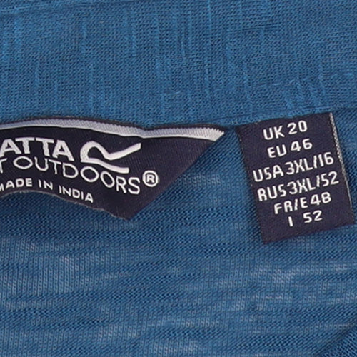 Regatta Women Blue Relaxed Viscose Short Sleeve Blouse UK 20