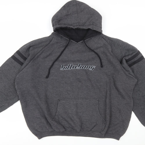 Billabong Men's Grey Pullover Hoodie Size L Hooded Sweatshirt