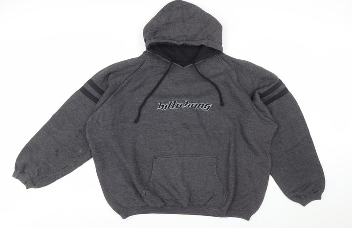 Billabong Men's Grey Pullover Hoodie Size L Hooded Sweatshirt