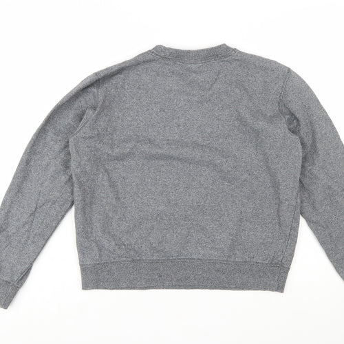 Champion Womens Grey Medium Pullover Sweatshirt Logo Crew Neck Cotton Blend