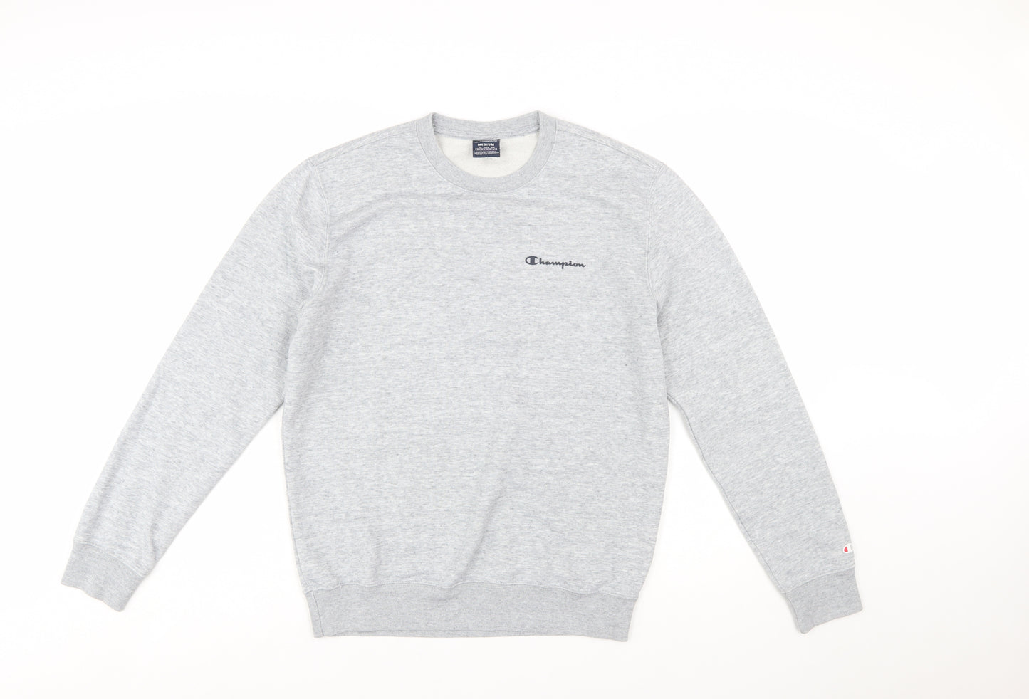 Champion Men Grey Crew Neck Pullover Sweatshirt Medium