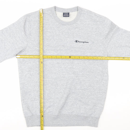 Champion Men Grey Crew Neck Pullover Sweatshirt Medium