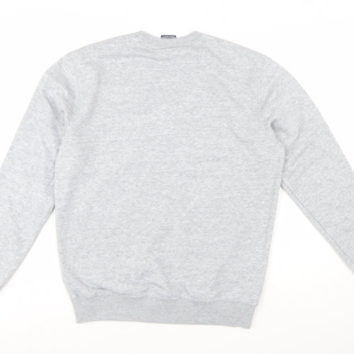 Champion Men Grey Crew Neck Pullover Sweatshirt Medium