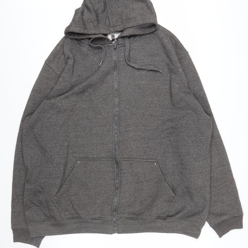 Rockford Mens Grey Full Zip Hoodie 4XL Big & Tall Fleece Sweatshirt