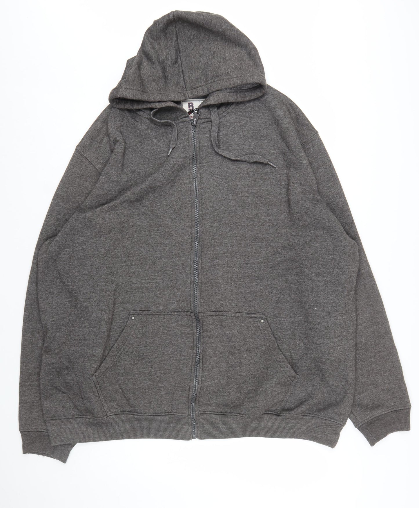 Rockford Mens Grey Full Zip Hoodie 4XL Big & Tall Fleece Sweatshirt