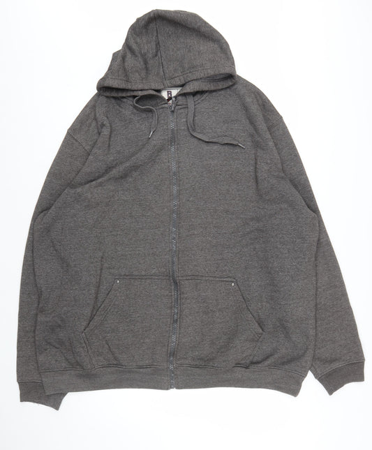 Rockford Mens Grey Full Zip Hoodie 4XL Big & Tall Fleece Sweatshirt