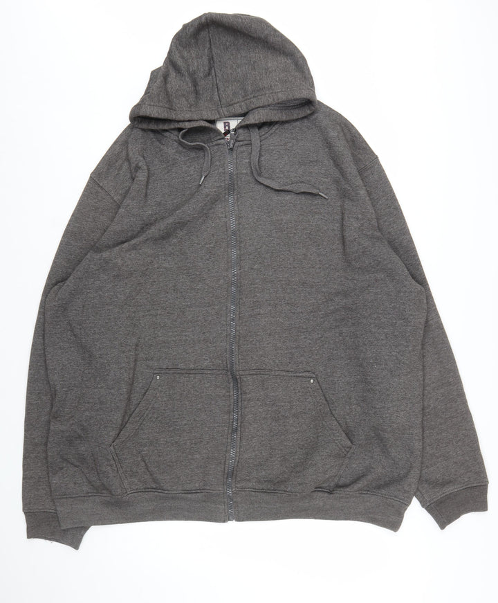 Rockford Mens Grey Full Zip Hoodie 4XL Big & Tall Fleece Sweatshirt