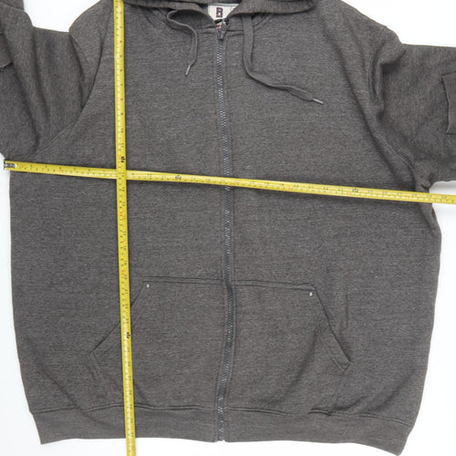 Rockford Mens Grey Full Zip Hoodie 4XL Big & Tall Fleece Sweatshirt