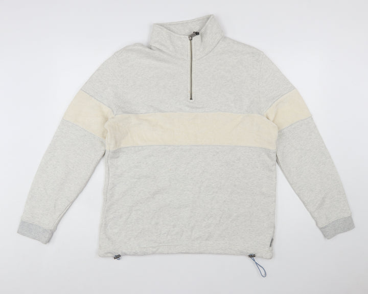 Ted Baker Men's Grey 1/2 Zip Cotton Sweatshirt Size L
