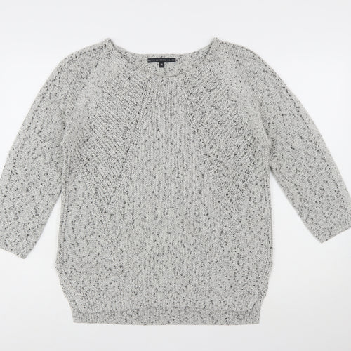 Betty Jackson Black Womens Grey Knit Pullover Jumper Size 16