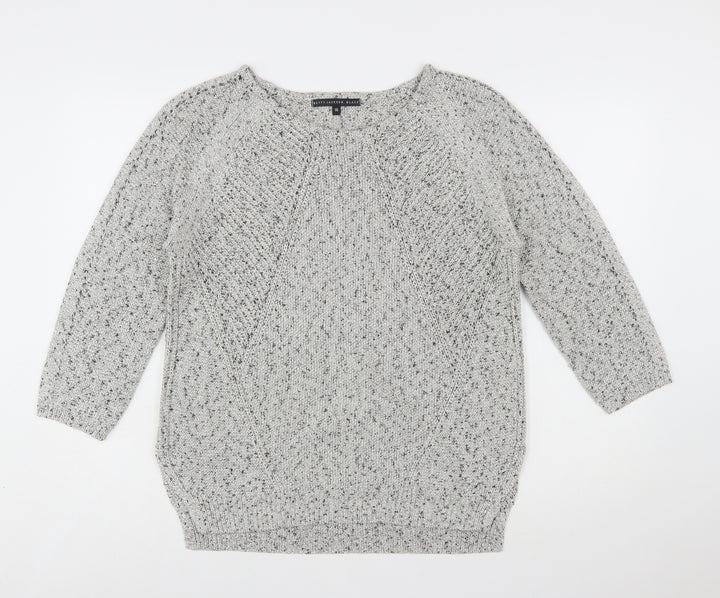 Betty Jackson Black Womens Grey Knit Pullover Jumper Size 16