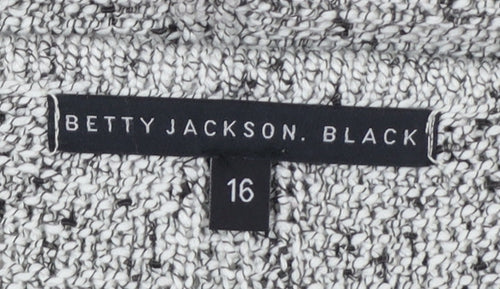 Betty Jackson Black Womens Grey Knit Pullover Jumper Size 16
