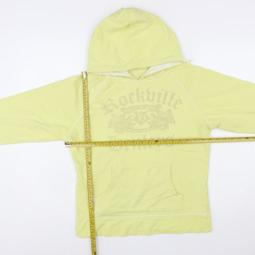 Henleys Womens Yellow Pullover Hoodie Size 2 Cotton Blend